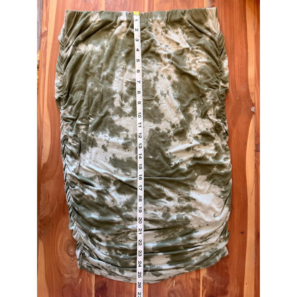 Bobeau Green Tie Dye elastic soft stretch midi skirt, Women’s size L